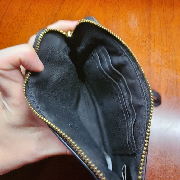 Coach Signature Corner Zip Wristlet Black Stripe - Picture 3 of 4